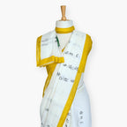 Printed Mul Chanderi Saree Saree Off-White & Yellow Chanderi Saree