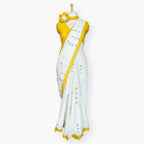Printed Mul Chanderi Saree Saree Off-White & Yellow Chanderi Saree