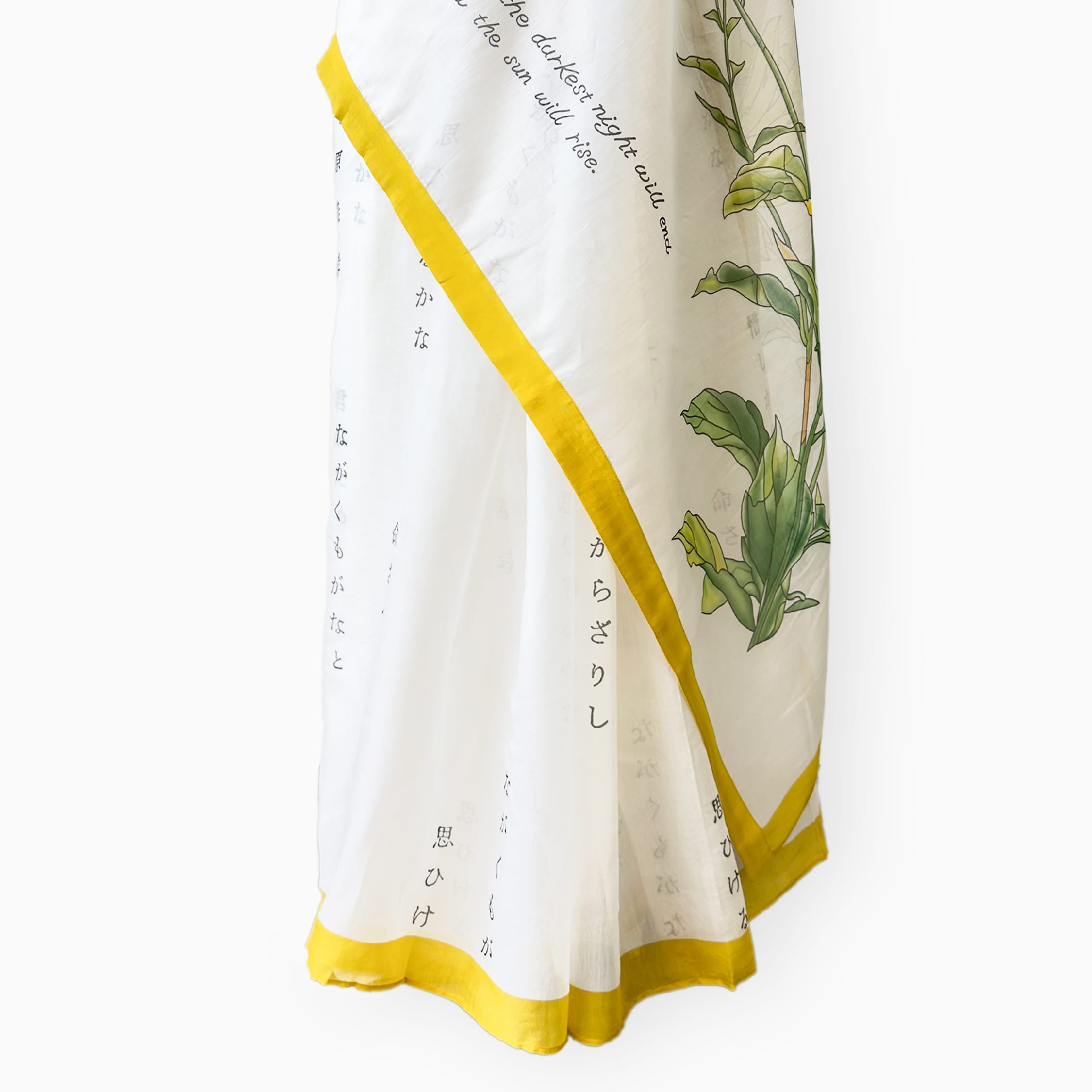 Printed Mul Chanderi Saree Saree Off-White & Yellow Mul Chanderi Saree