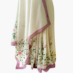 Printed Mul Chanderi Saree Saree Pastel Lilac Printed Pure Mul Chanderi Saree With Unstitched Blouse Piece
