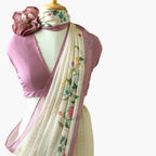 Printed Mul Chanderi Saree Saree Pastel Lilac Printed Pure Mul Chanderi Saree With Unstitched Blouse Piece