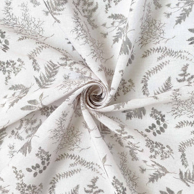 Printed Pure Cotton Linen Fabric Fabric Unisex Faded Grey Tropical Bliss Printed Pure Cotton Linen Fabric (Width 44 Inches)