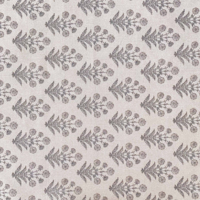 Printed Pure Cotton Linen Fabric Fabric Unisex Grey & Beige Vintage Floral Bunch Printed Pure Cotton Linen Fabric (Width 44 Inches)