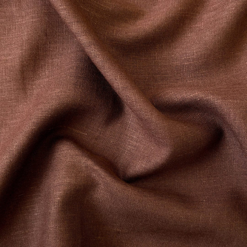 Pure Linen Pant Fabric Cut Piece (CUT PIECE) Chocolate Brown Plain Premium 25 Lea Pure Linen Fabric (Width 58 Inches)