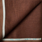 Pure Linen Pant Fabric Cut Piece (CUT PIECE) Chocolate Brown Plain Premium 25 Lea Pure Linen Fabric (Width 58 Inches)