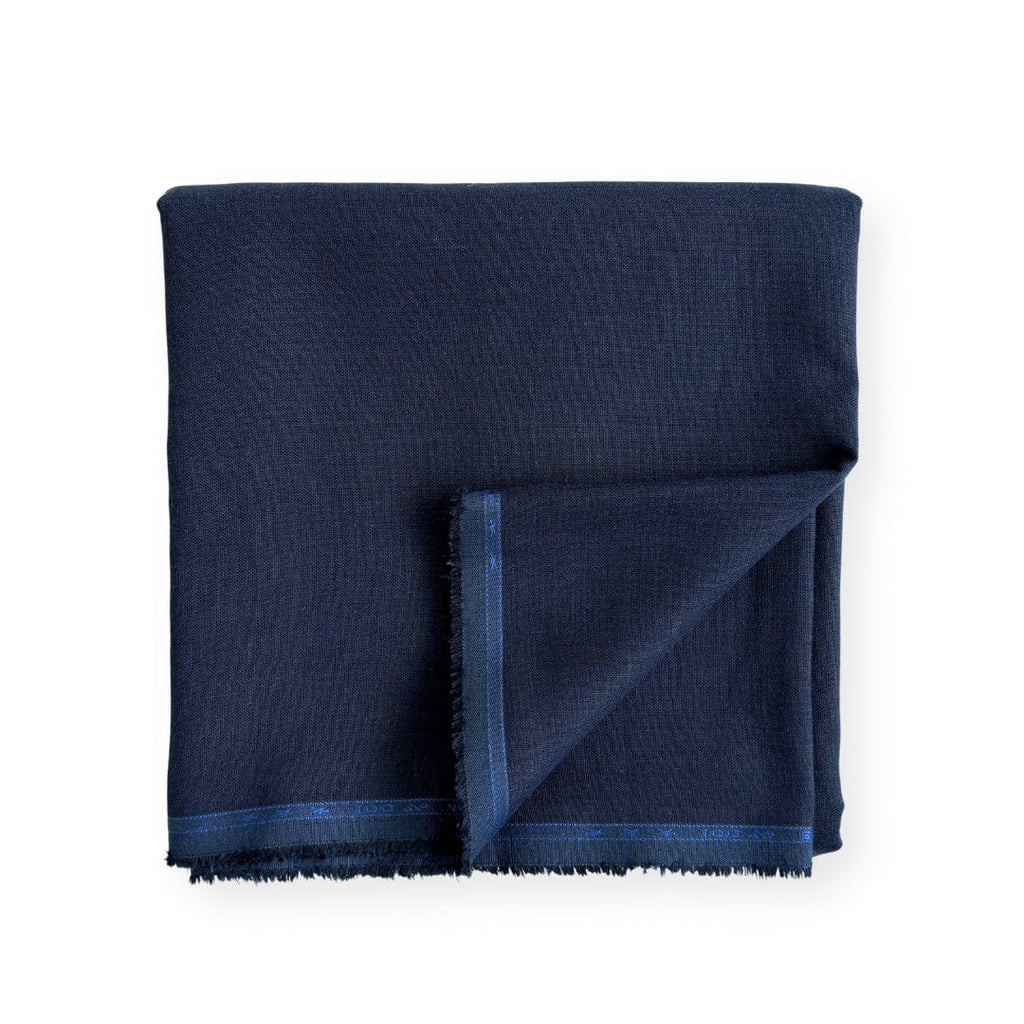 Pure Linen Pant Fabric Cut Piece (CUT PIECE) Dark Blue Plain Premium 25 Lea Pure Linen Fabric (Width 58 Inches)
