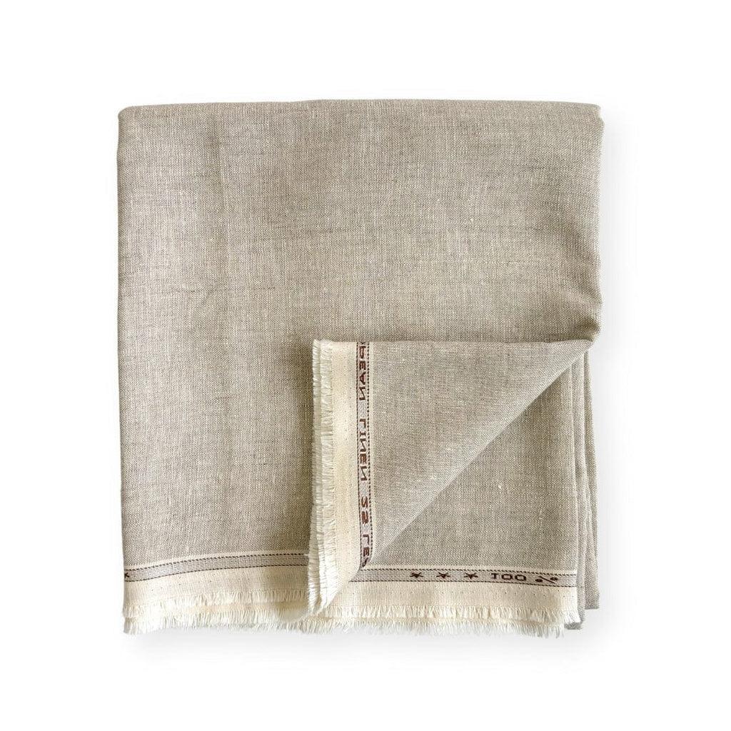 Pure Linen Pant Fabric Cut Piece (CUT PIECE) Natural Grey Plain Premium 25 Lea Pure Linen Fabric (Width 58 Inches)