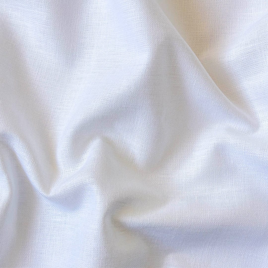 Pure Linen Pant Fabric Cut Piece (CUT PIECE) Pure White Plain Premium 25 Lea Pure Linen Fabric (Width 58 Inches)