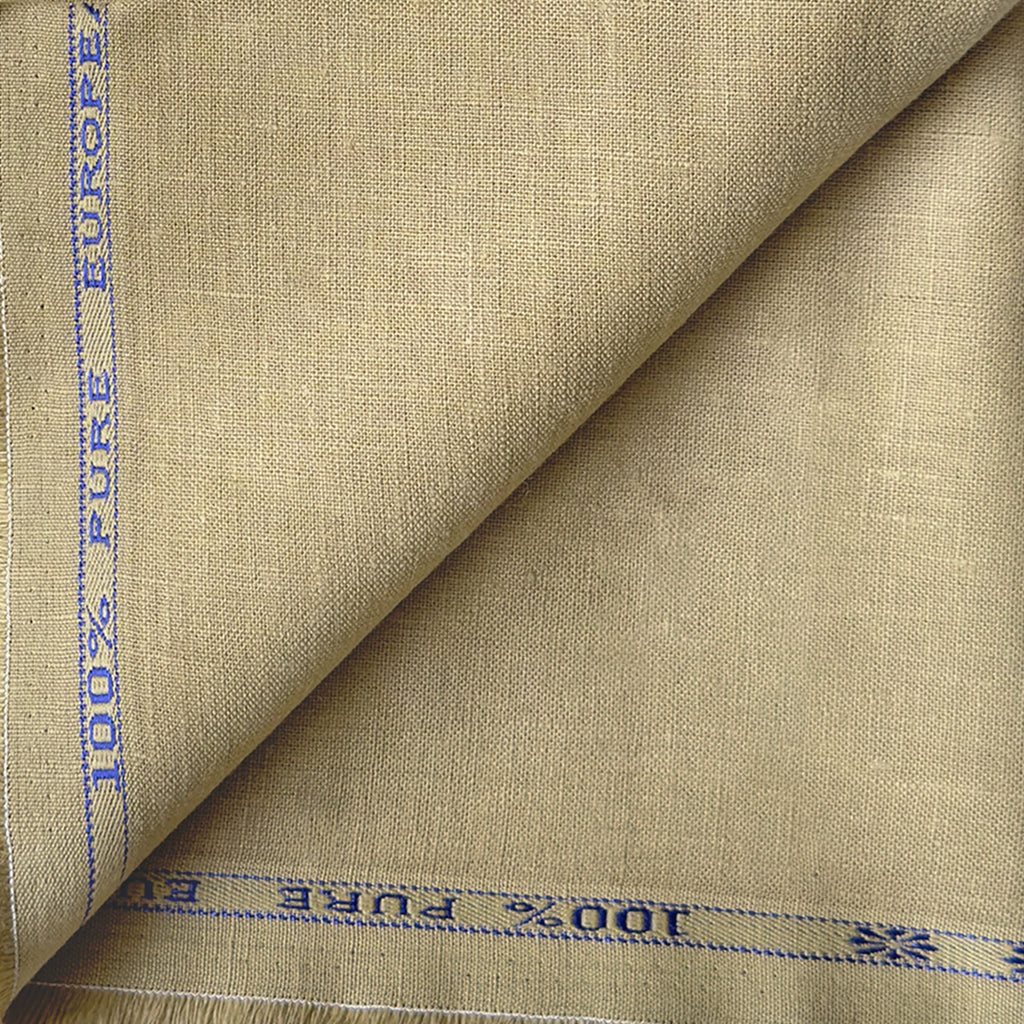 Pure Linen Pant Fabric Cut Piece Earthy Brown 25 Lea Linen Cut Piece