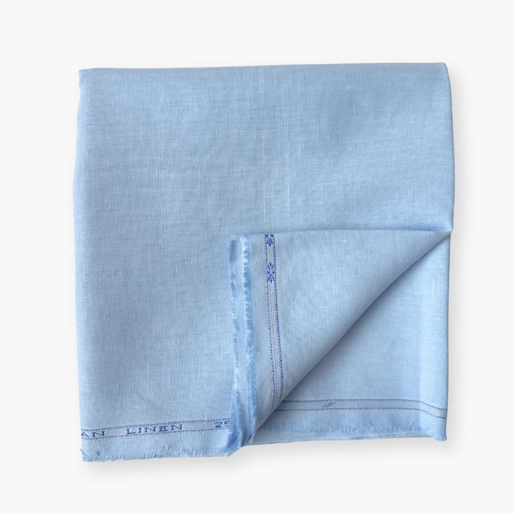 Pure Linen Pant Fabric Cut Piece Sky Blue 25 LEA Linen Cut Piece