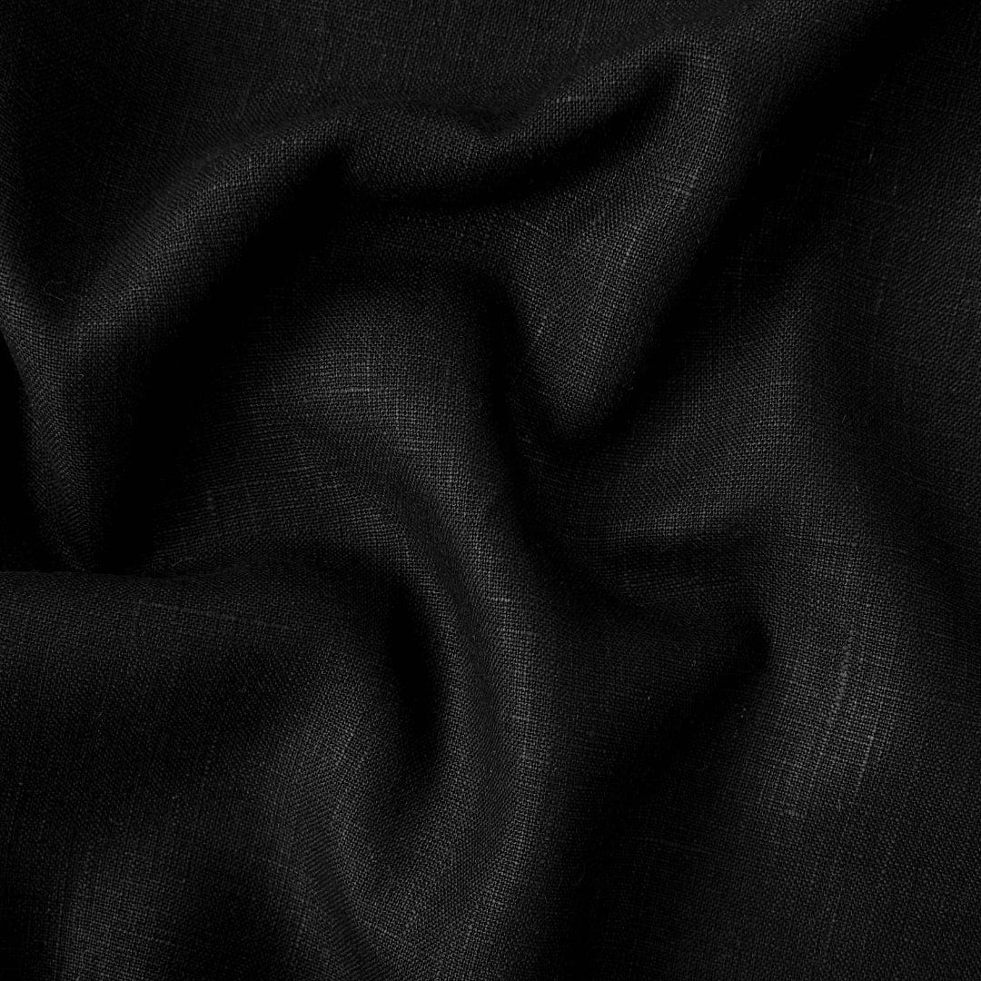 Pure Linen Pant Fabric Fabric Jade Black Plain Premium 25 Lea Pure Linen Pant Fabric (Width 58 Inches)