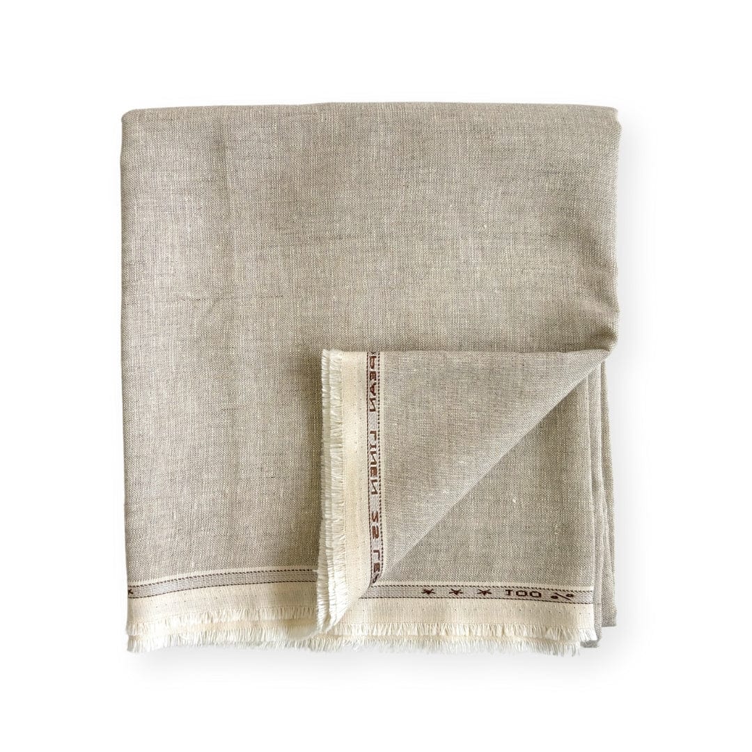 Pure Linen Pant Fabric Fabric Natural Grey Plain Premium 25 Lea Pure Linen Pant Fabric (Width 58 Inches)