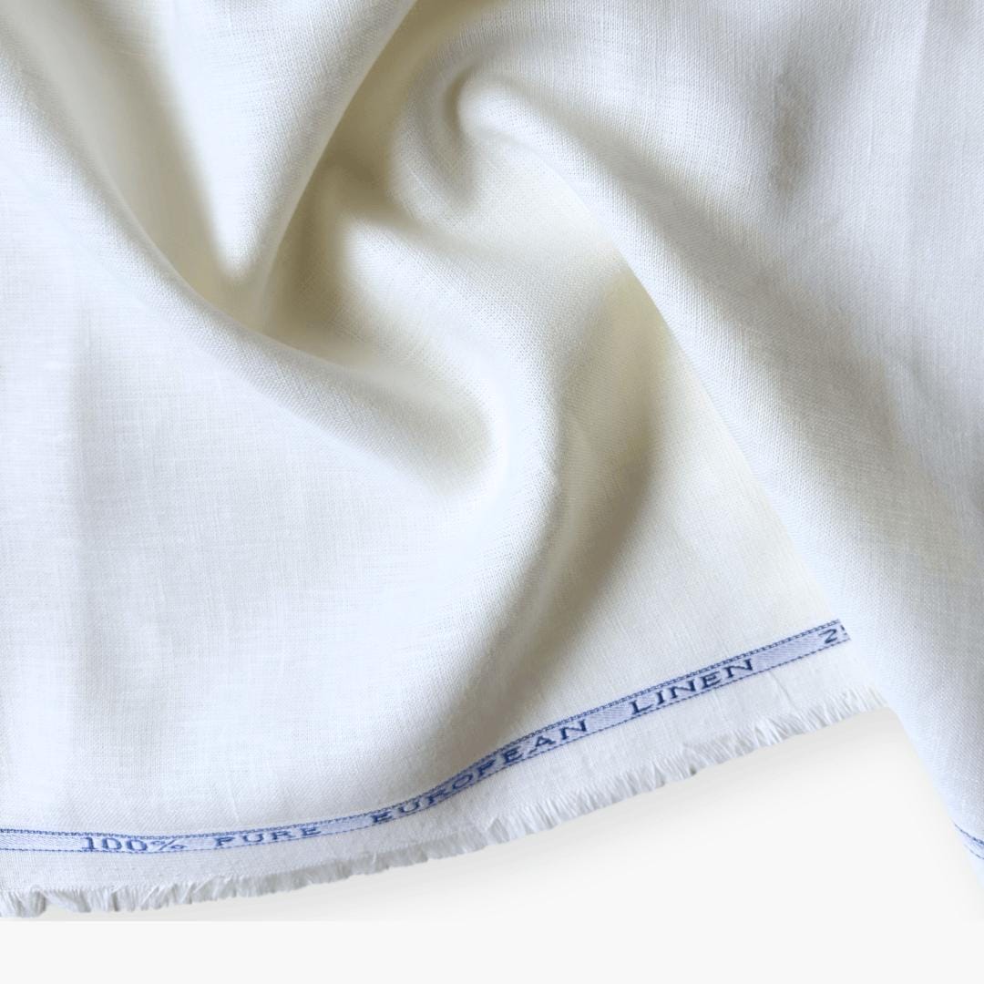 Pure Linen Pant Fabric Fabric Off-White 25 LEA Linen Fabric