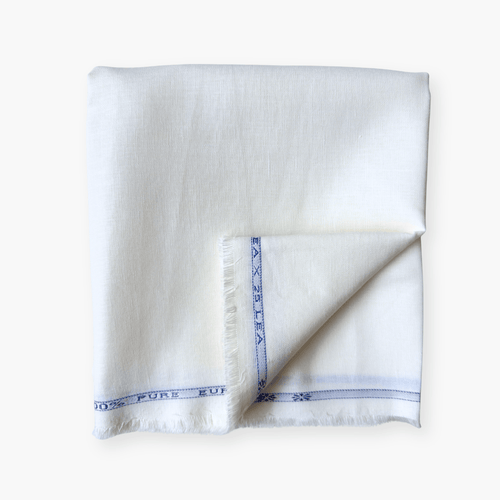 Pure Linen Pant Fabric Fabric Off-White Plain Premium 25 Lea Pure Linen Pant Fabric (Width 58 Inches)