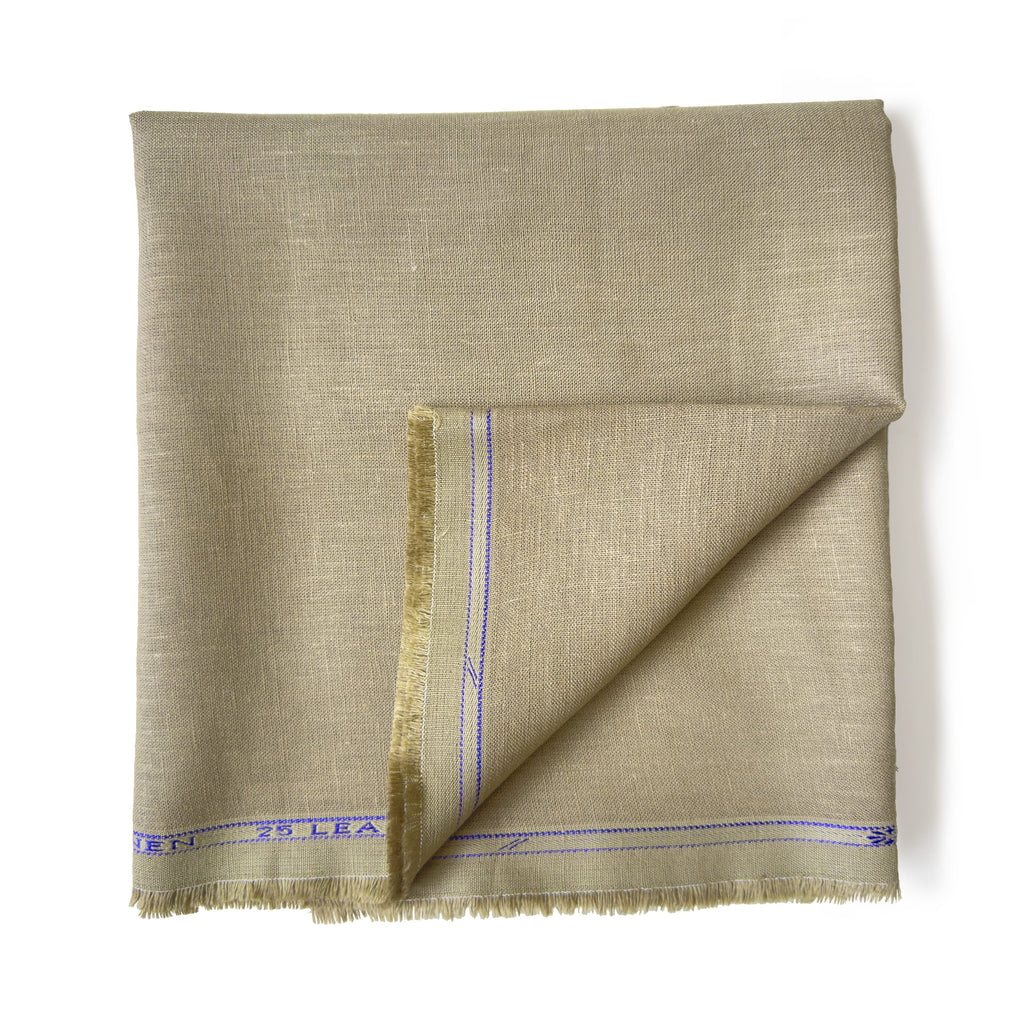 Pure Linen Pant Fabric Fabric Oxford Tan Plain Premium 25 Lea Pure Linen Pant Fabric (Width 58 Inches)