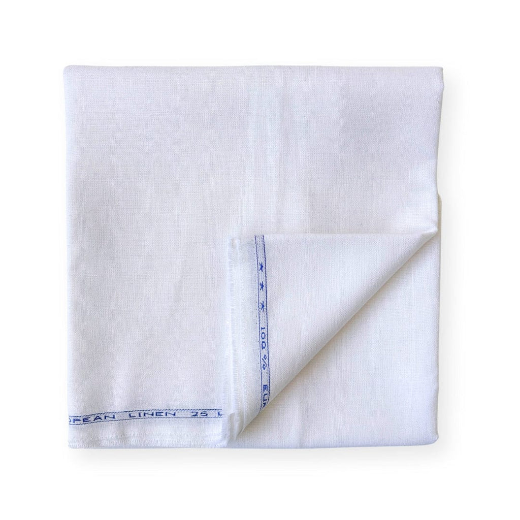 Pure Linen Pant Fabric Fabric Pure White Plain Premium 25 Lea Pure Linen Pant Fabric (Width 58 Inches)