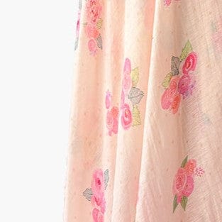 Pure Linen Saree Cut Piece (CUT PIECE) Blush Pink The Linen Story Printed Pure Linen Fabric (Width 44 Inches)