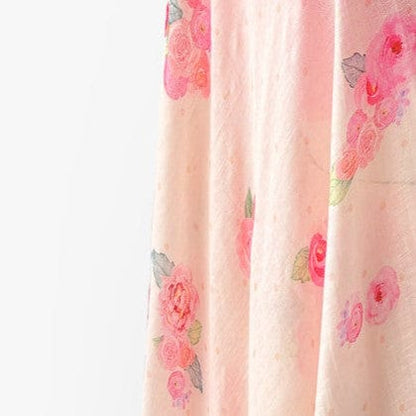 Pure Linen Saree Cut Piece (CUT PIECE) Blush Pink The Linen Story Printed Pure Linen Fabric (Width 44 Inches)