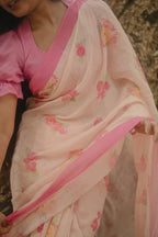 Pure Linen Saree Saree Blush Pink Linen Saree