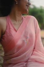 Pure Linen Saree Saree Dreamy Pink Linen Saree