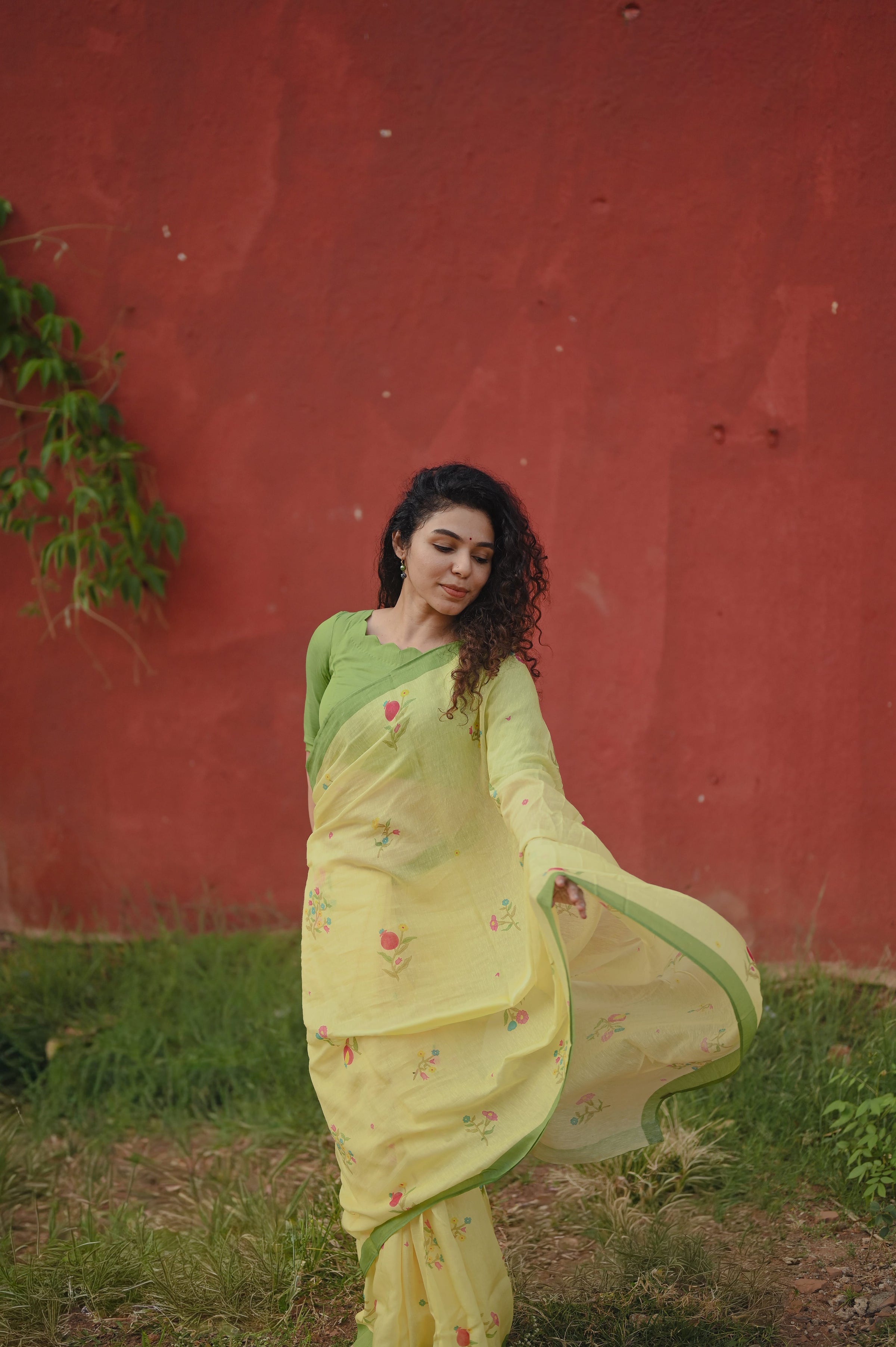 Pure Linen Saree Saree Lemon Yellow Linen Saree