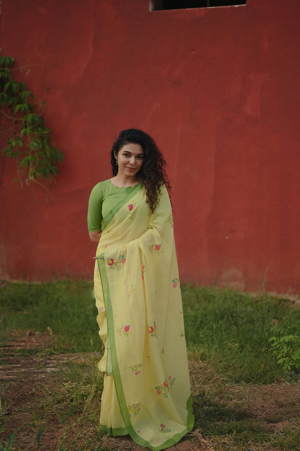 Pure Linen Saree Saree Lemon Yellow Linen Saree