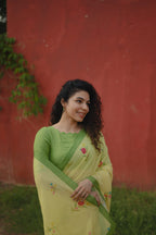 Pure Linen Saree Saree Lemon Yellow Linen Saree