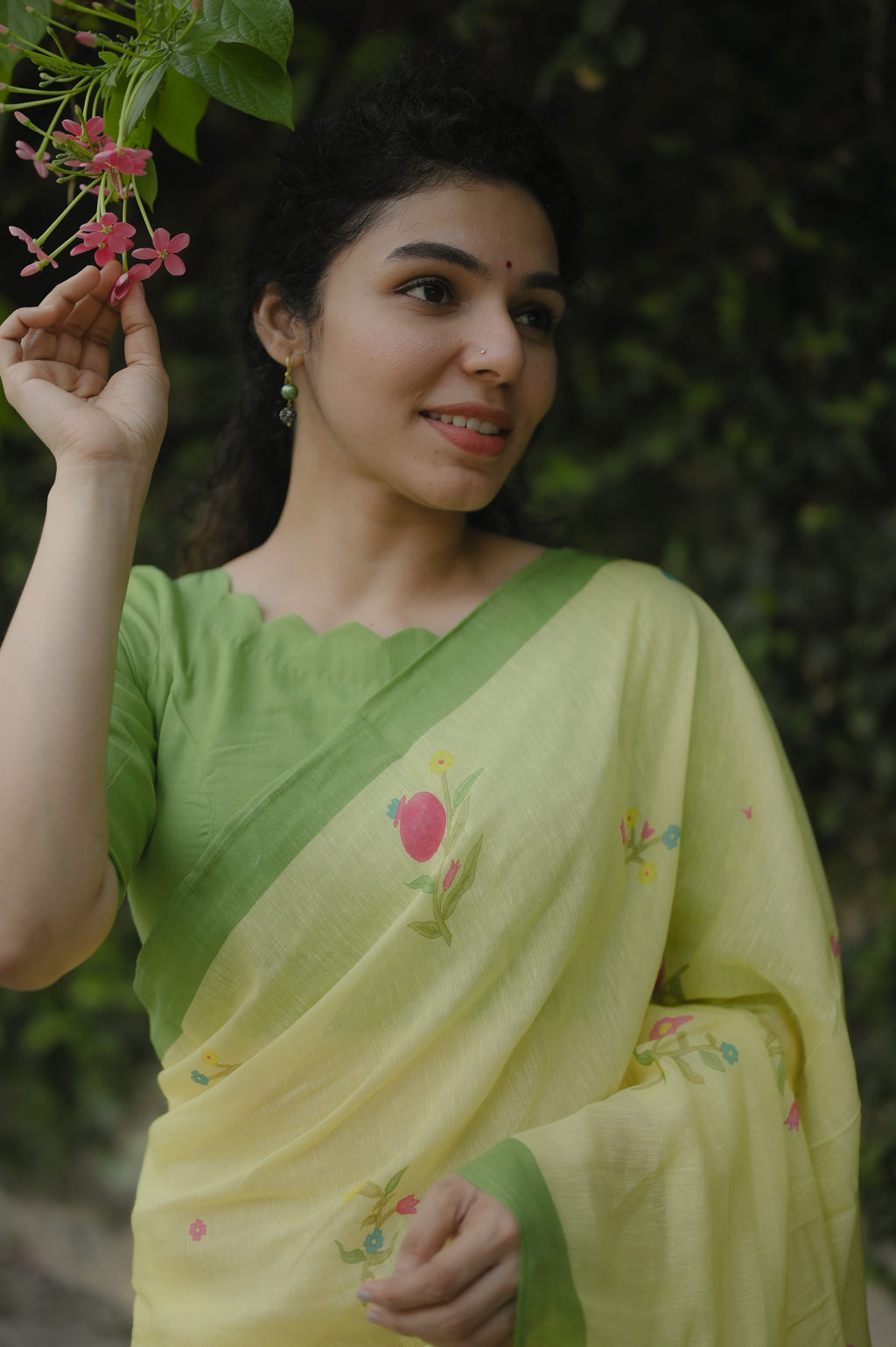 Pure Linen Saree Saree Lemon Yellow Linen Saree