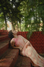 Pure Linen Saree Saree Light Peach Linen Saree