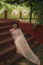 Pure Linen Saree Saree Light Peach Linen Saree