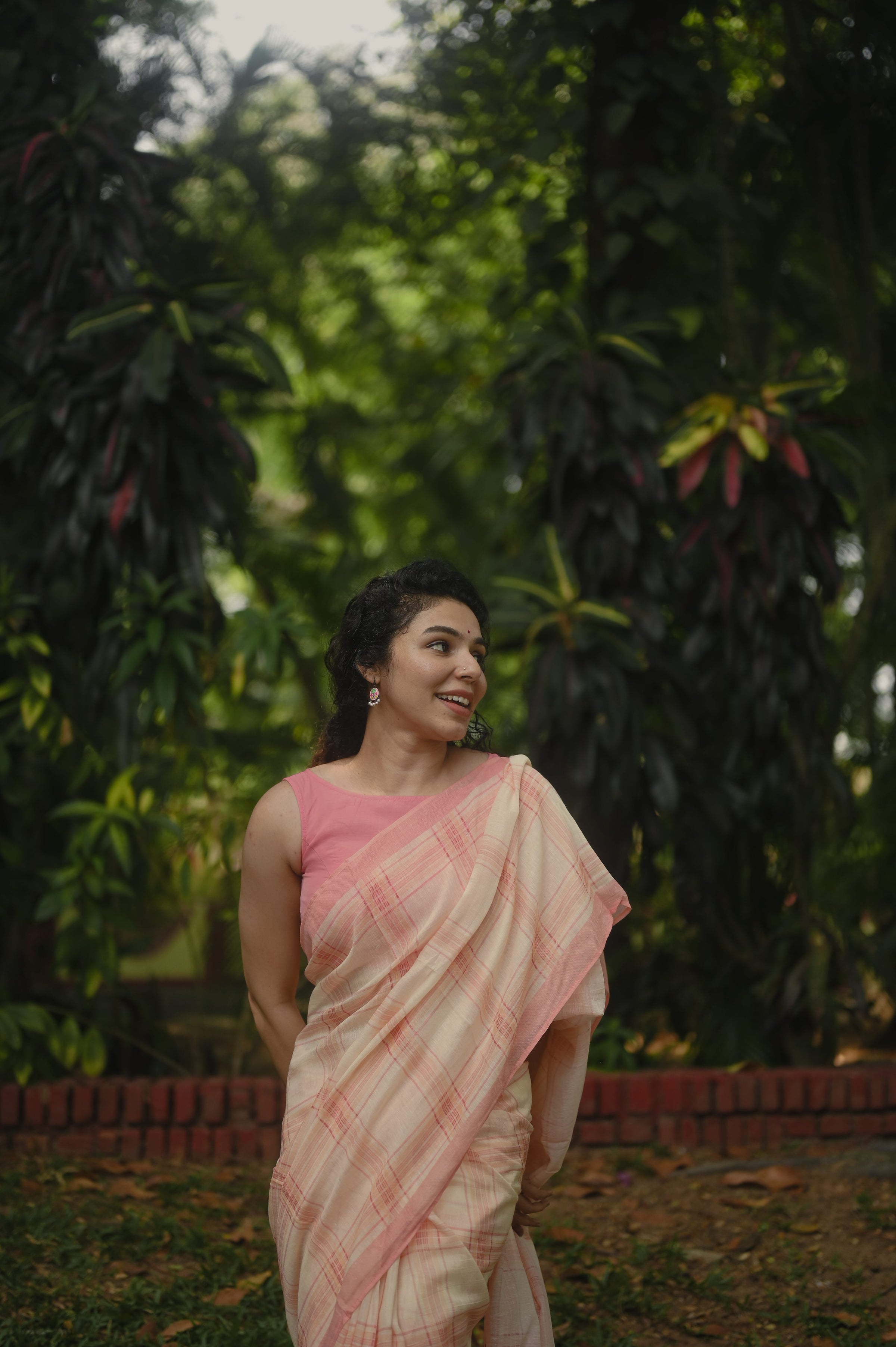 Pure Linen Saree Saree Light Peach Linen Saree