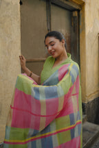 Pure Linen Saree Saree Lime Green Linen Saree