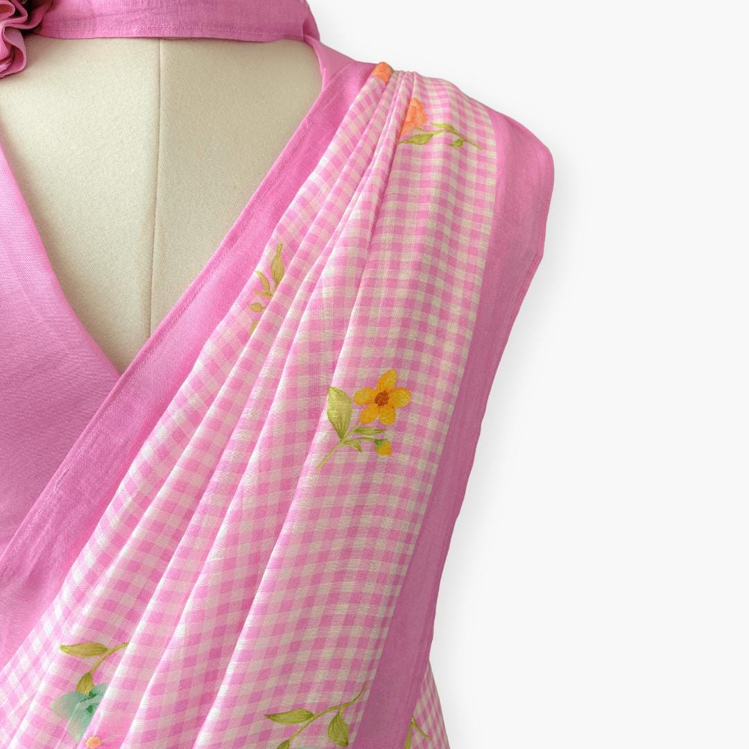 Pure Linen Saree Saree Soft Mauve Linen Saree
