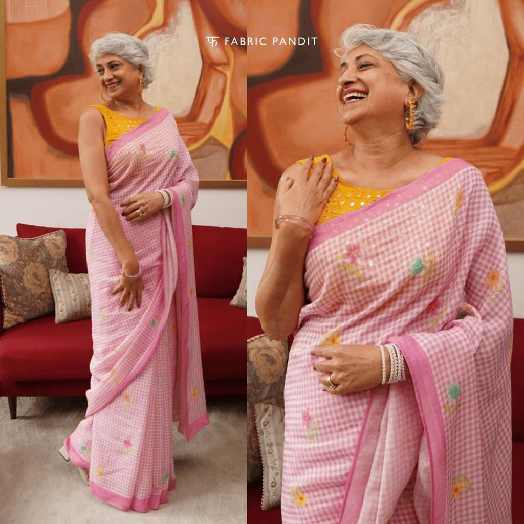 Pure Linen Saree Saree Soft Mauve Linen Saree