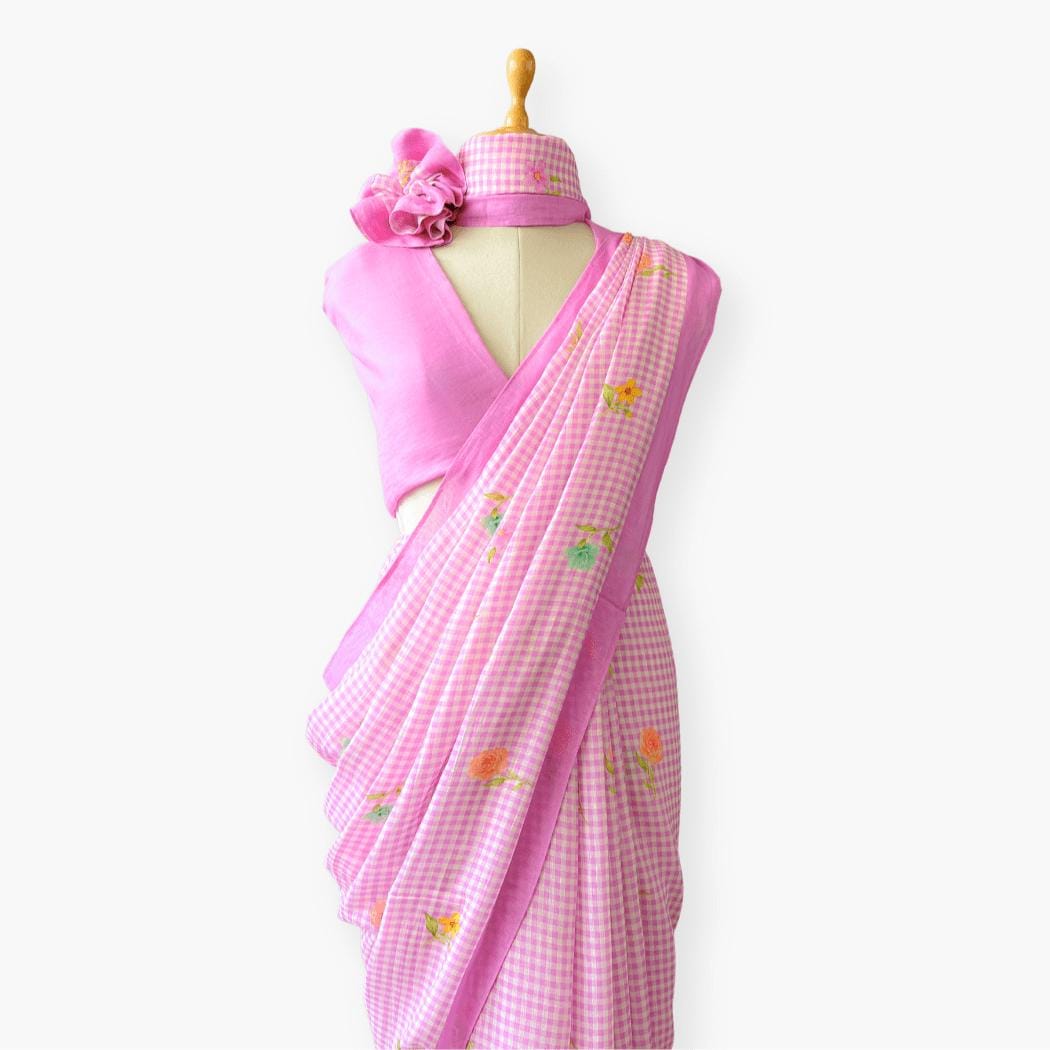 Pure Linen Saree Saree Soft Mauve Linen Saree