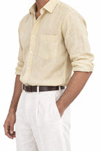 Pure Linen Shirt & Trouser Combo Shirt Pant Combo Buttermilk Linen Unstitched Shirt & Pant Combo