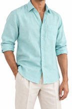 Pure Linen Shirt & Trouser Combo Shirt Pant Combo Day Off Linen Unstitched Shirt & Pant Combo