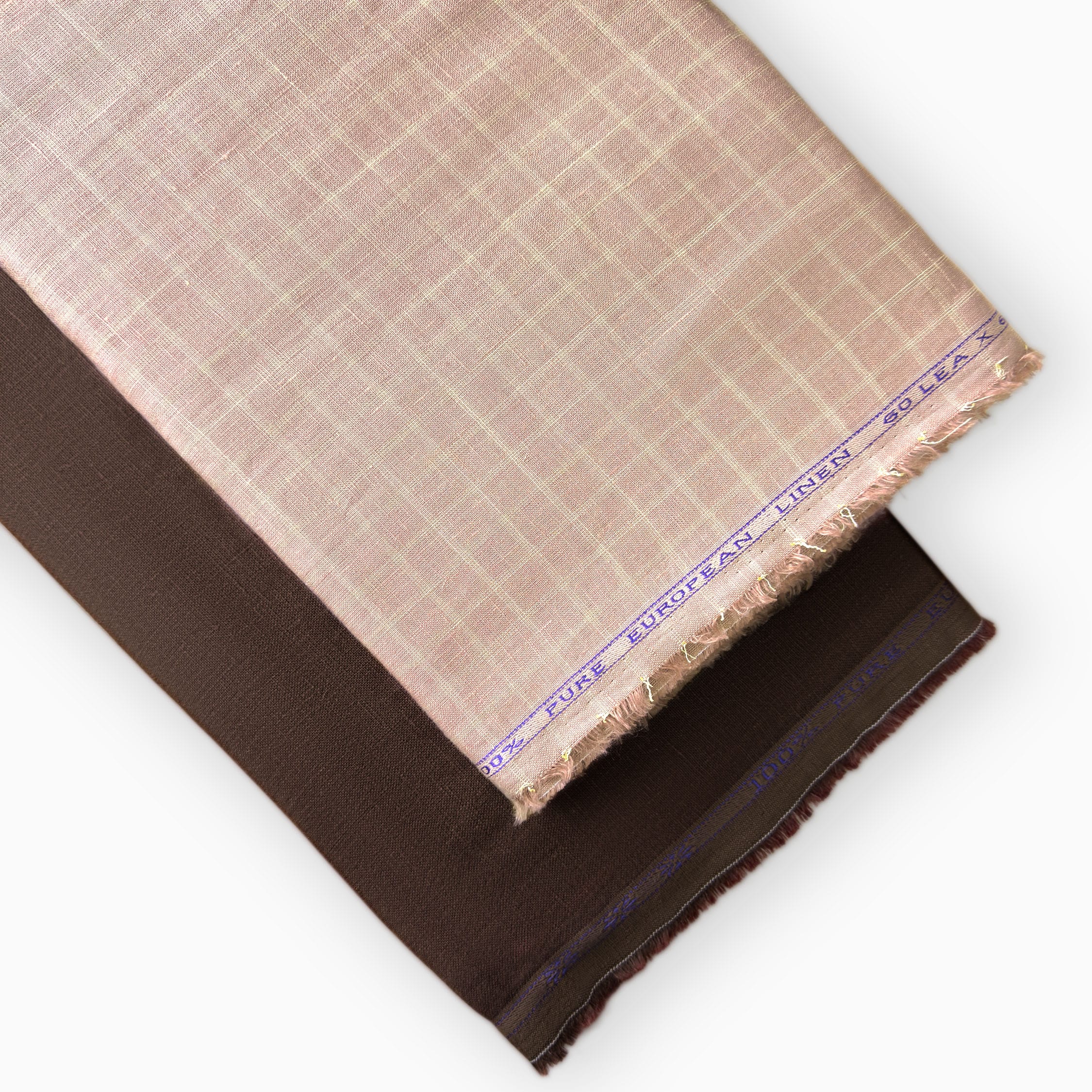Pure Linen Shirt & Trouser Combo Shirt Pant Combo Dusty Rose & Chocolate Brown Shirt & Trouser Linen Fabric