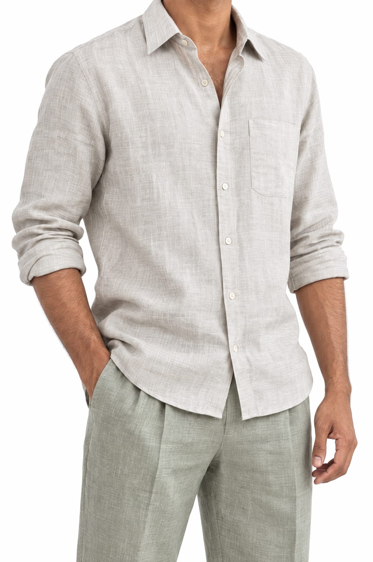Pure Linen Shirt & Trouser Combo Shirt Pant Combo Fresh Air Linen Unstitched Shirt & Pant Combo