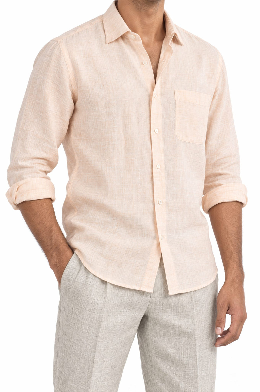 Pure Linen Shirt & Trouser Combo Shirt Pant Combo Golden Hour Linen Unstitched Shirt & Pant Combo