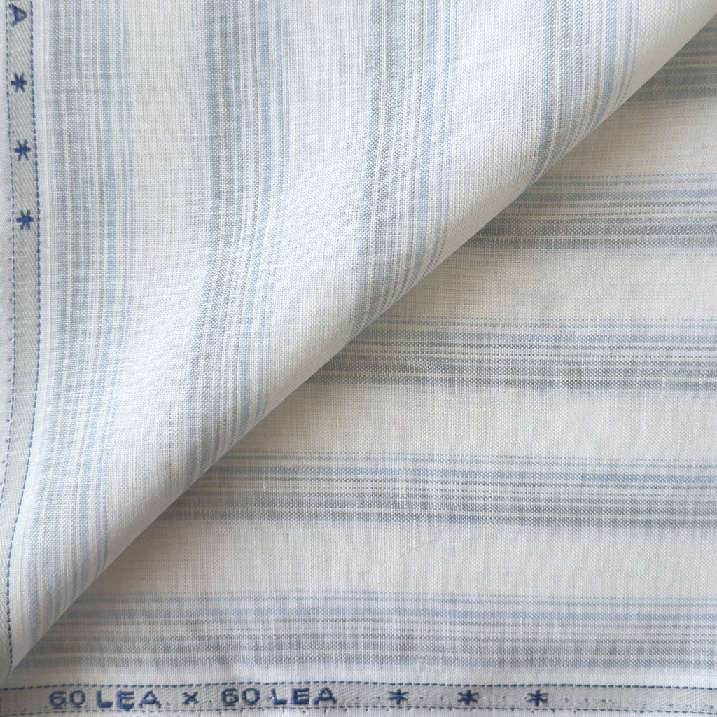 Pure Linen Shirt & Trouser Combo Shirt Pant Combo Natural White & Dark Blue Linen Shirt & Trouser Fabric