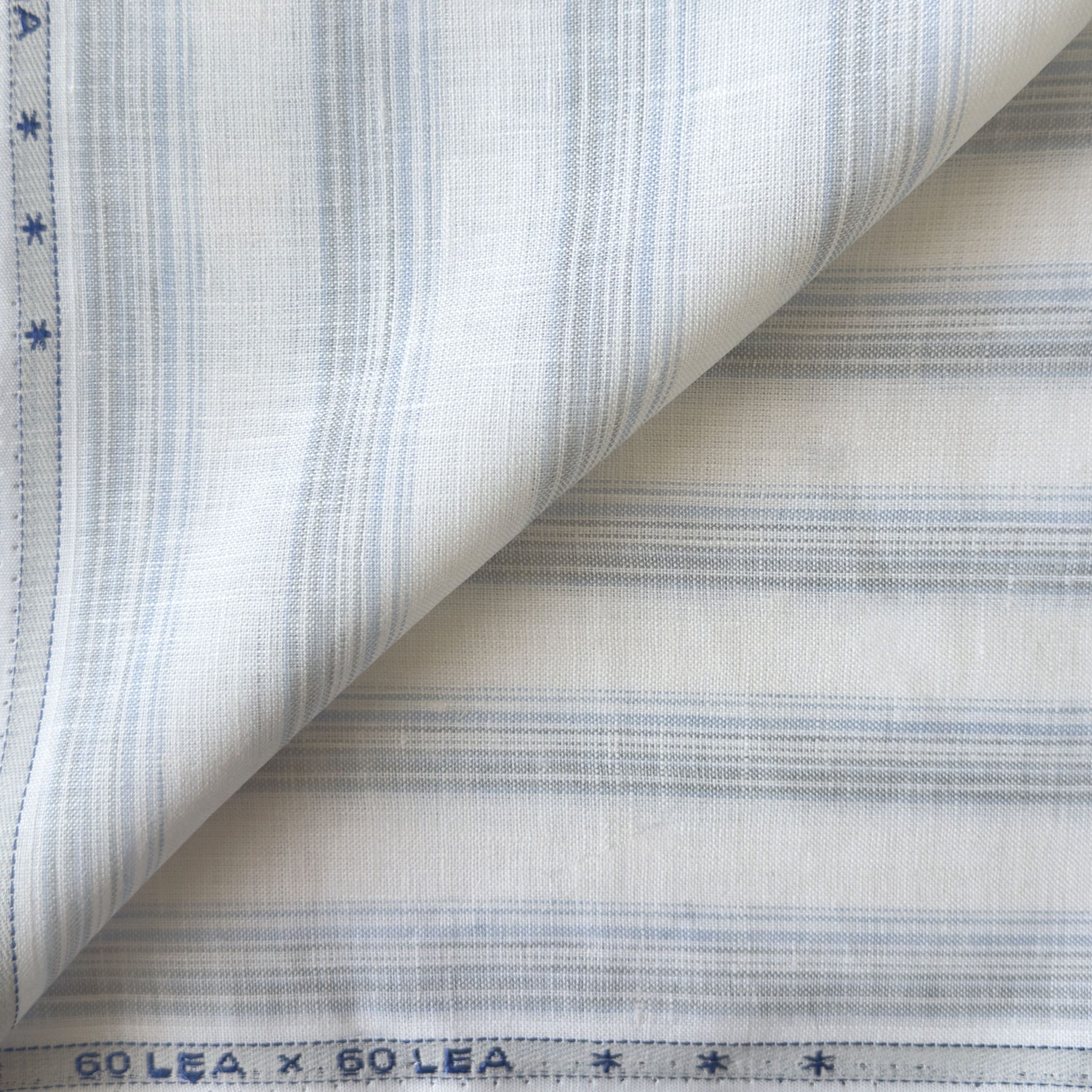 Pure Linen Shirt & Trouser Combo Shirt Pant Combo Natural White & Dark Blue Linen Shirt & Trouser Fabric