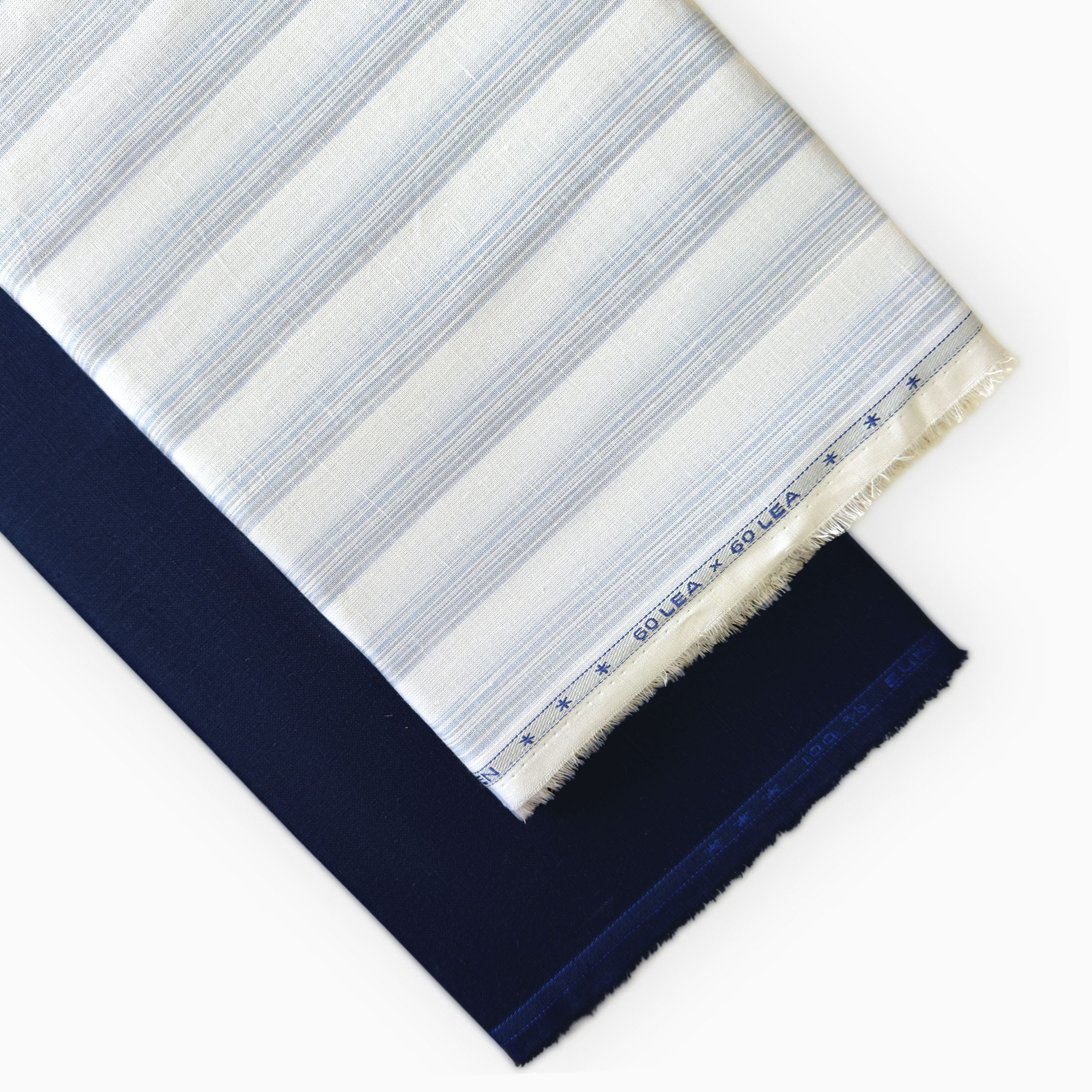 Pure Linen Shirt & Trouser Combo Shirt Pant Combo Natural White & Dark Blue Shirt & Trouser Linen Fabric