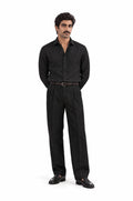 Pure Linen Shirt & Trouser Combo Shirt Pant Combo Noir Linen Unstitched Shirt & Pant Combo