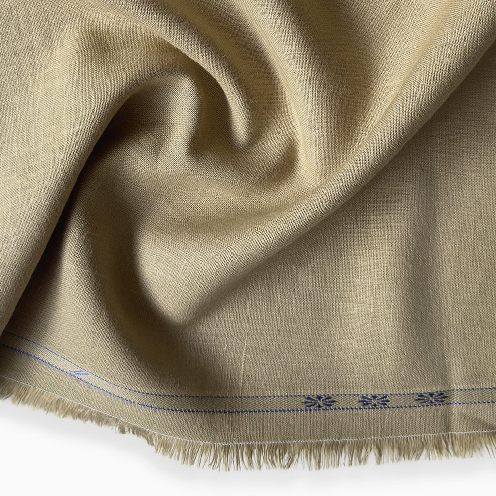 Pure Linen Shirt & Trouser Combo Shirt Pant Combo Pure White & Earthy Brown Linen Shirt & Trouser Fabric