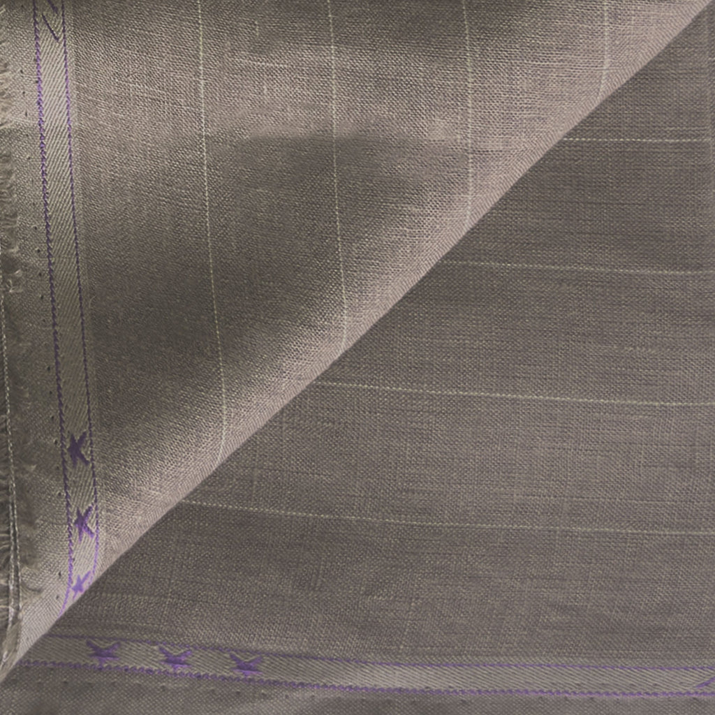 Pure Linen Shirt & Trouser Combo Shirt Pant Combo Rose Brown & Natural Grey Linen Shirt & Trouser Fabric