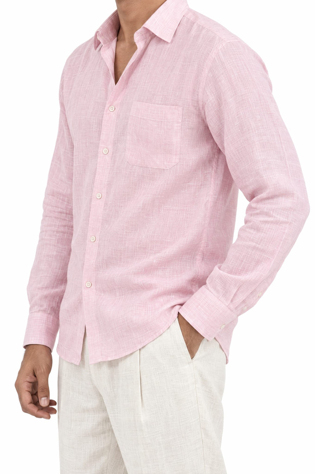 Pure Linen Shirt & Trouser Combo Shirt Pant Combo Sakura Linen Unstitched Shirt & Pant Combo