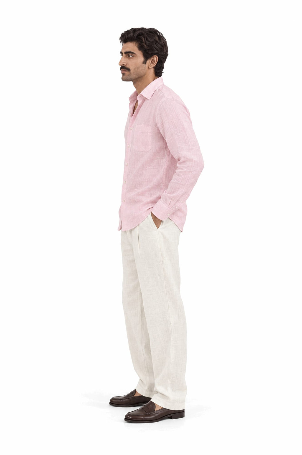 Pure Linen Shirt & Trouser Combo Shirt Pant Combo Sakura Linen Unstitched Shirt & Pant Combo