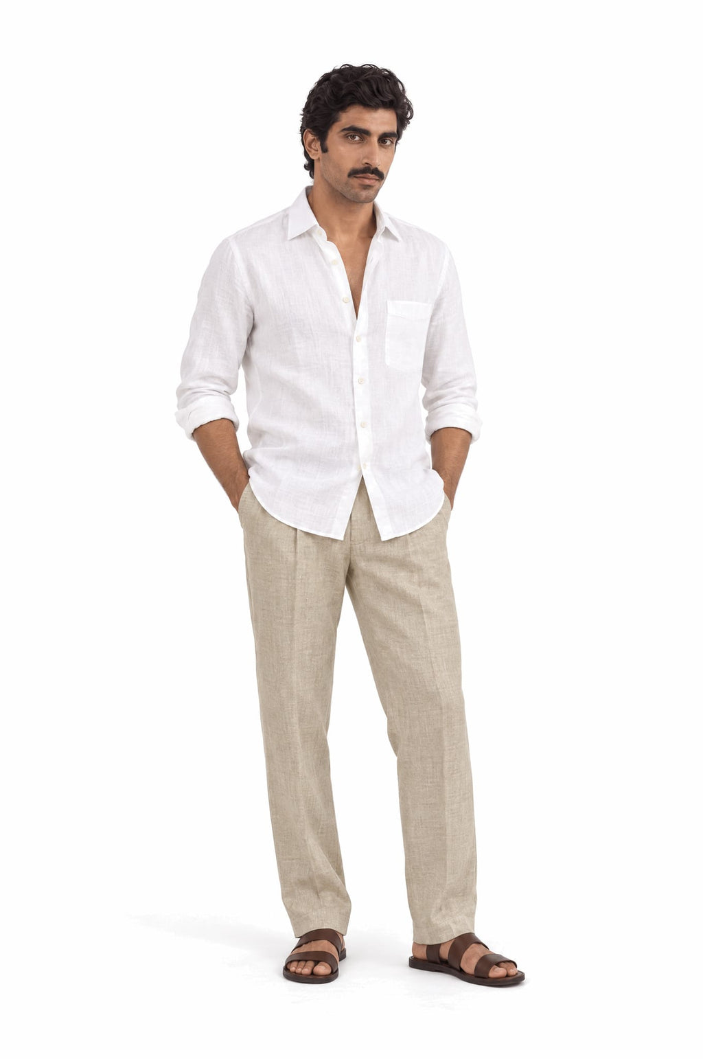 Pure Linen Shirt & Trouser Combo Shirt Pant Combo Sandbar Linen Unstitched Shirt & Pant Combo