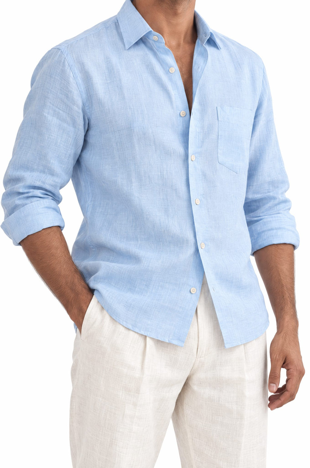 Pure Linen Shirt & Trouser Combo Shirt Pant Combo Sea Breeze Linen Unstitched Shirt & Pant Combo